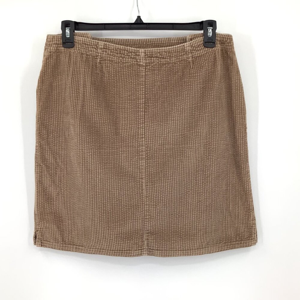 Vintage Tan Corduroy Button-Accent Mini Skirt Size 12 Bagatelle Preppy Skater - Picture 3 of 7